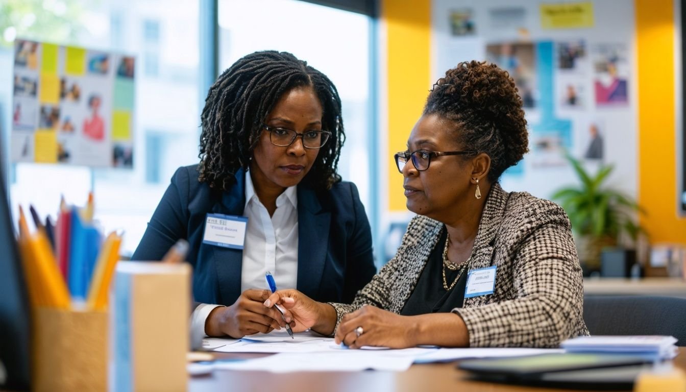 A woman receiving one-on-one assistance with SAM registration at a Procurement Technical Assistance Center.